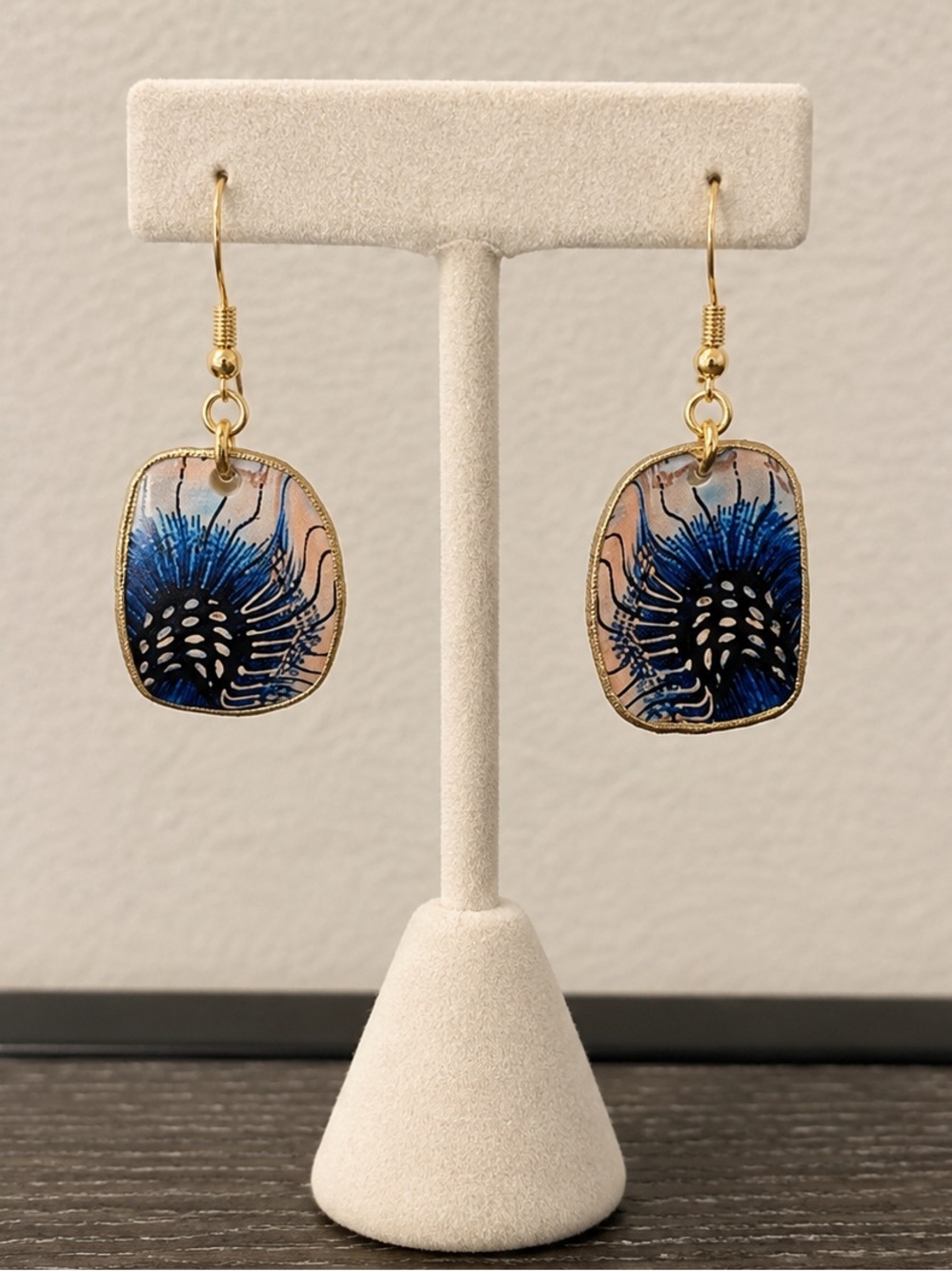 Handcrafted digitized image earrings NWT